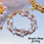 pulsera doble ajustable con perla 13.50&