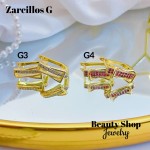 #G Zarcillos lujo piedras gold field 18k（13.5&）