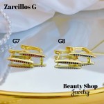 #G Zarcillos lujo piedras gold field 18k（13.5&）