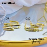 #G Zarcillos lujo piedras gold field 18k（13.5&）