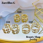 #G Zarcillos lujo piedras gold field 18k（13.5&）