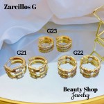 #G Zarcillos lujo piedras gold field 18k（13.5&）