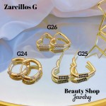 #G Zarcillos lujo piedras gold field 18k（13.5&）
