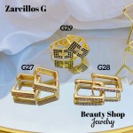 #G Zarcillos lujo piedras gold field 18k（13.5&）