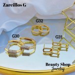 #G Zarcillos lujo piedras gold field 18k（13.5&）