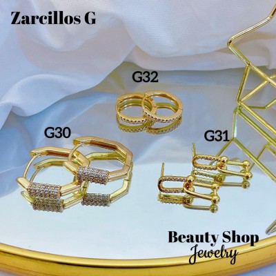 #G Zarcillos lujo piedras gold field 18k（13.5&）