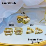 #G Zarcillos lujo piedras gold field 18k（13.5&）
