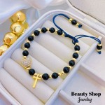 pulsera ajustable con dije corazon y cruz 14.50&