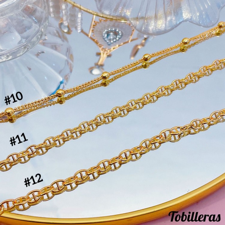 #tobillera oro chino 18k 9&