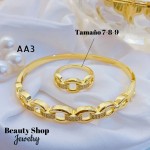 #A juego pulsera con anillo oro chino 18k 32&