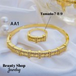 #A juego pulsera con anillo oro chino 18k 32&