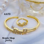 #A juego pulsera con anillo oro chino 18k 32&