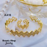 #A juego pulsera con anillo oro chino 18k 32&