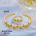 #A juego pulsera con anillo oro chino 18k 32&