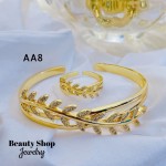 #A juego pulsera con anillo oro chino 18k 32&
