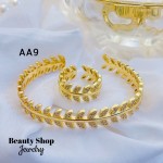 #A juego pulsera con anillo oro chino 18k 32&