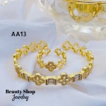 #A juego pulsera con anillo oro chino 18k 32&