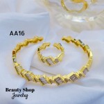 #A juego pulsera con anillo oro chino 18k 32&