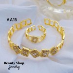 #A juego pulsera con anillo oro chino 18k 32&
