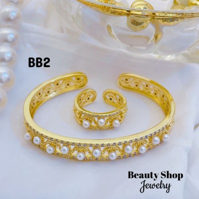 #B juego pulsera con anillo perla 42.50&