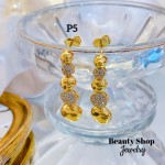 #P zarcillo con piedra oro chino 21.5&