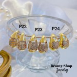 #P zarcillo con piedra oro chino 21.5&