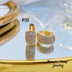 #P zarcillo con piedra oro chino 21.5&