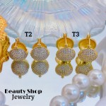 #T zarcillo con piedra oro chino lujos 24.50&