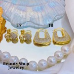 #T zarcillo con piedra oro chino lujos 24.50&