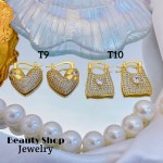 #T zarcillo con piedra oro chino lujos 24.50&