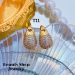 #T zarcillo con piedra oro chino lujos 24.50&