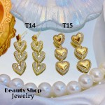#T zarcillo con piedra oro chino lujos 24.50&