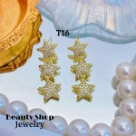 #T zarcillo con piedra oro chino lujos 24.50&