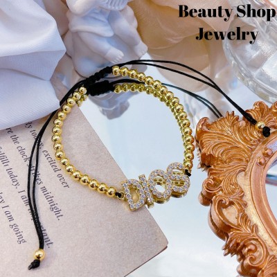 pulsera balin con dije oro chino 18k 12&