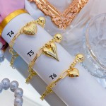 #T pulsera eslabon con dijes corazon 13.50&