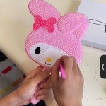 Espejo sanrio con materiales cristal manualidad