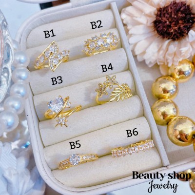 #B Anillos lujo ajustable Baño oro 18k  （&10）