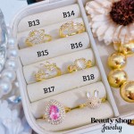 #B Anillos lujo ajustable Baño oro 18k  （&10）