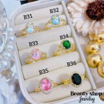 #B Anillos lujo ajustable Baño oro 18k  （&10）