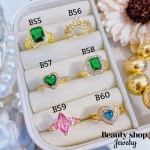 #B Anillos lujo ajustable Baño oro 18k  （&10）