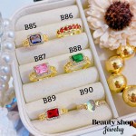 #B Anillos lujo ajustable Baño oro 18k  （&10）
