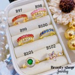 #B Anillos lujo ajustable Baño oro 18k  （&10）