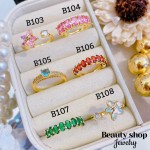 #B Anillos lujo ajustable Baño oro 18k  （&10）