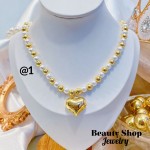 cadena balin con perla corazon