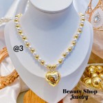 cadena balin con perla corazon