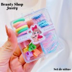 estuche de colas y gancho de nina 8&