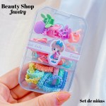 estuche de colas y gancho de nina 8&