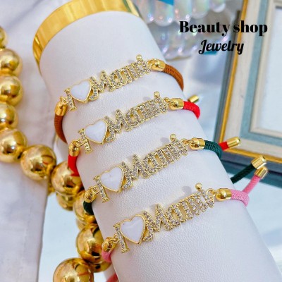 pulsera hilo con dije mama
