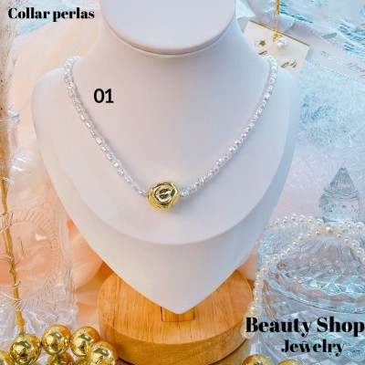 cadena perla con dije gold field 11&