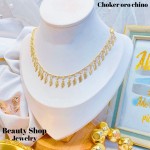 Choker sencillos figura oro chino 1.5